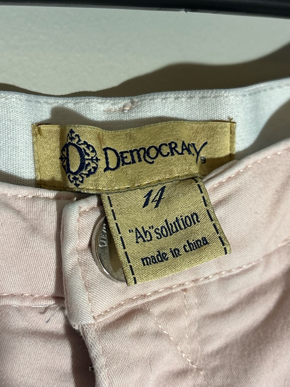 Democracy Ab Solution Jeans Size 14 Pink Stretch Ankle Straight Leg - Picture 3 of 5
